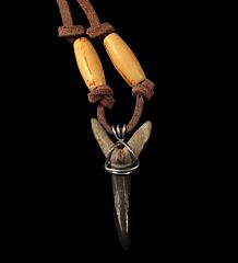 Big Megalodon shark tooth necklace for sale | Buried Treasure Fossils