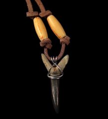 Big Megalodon shark tooth necklace for sale | Buried Treasure Fossils